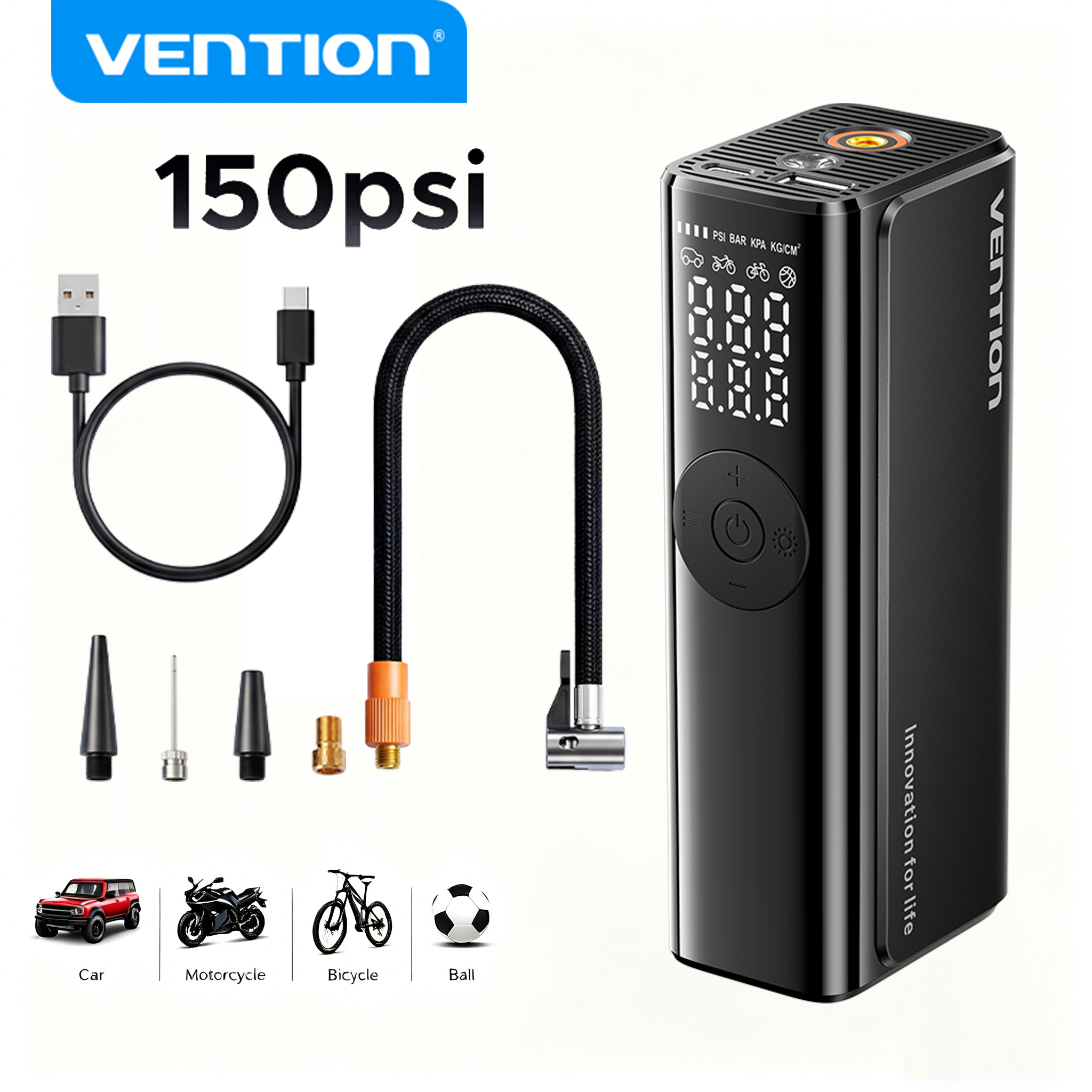 Car Portable Tire Inflator - Bomba de Ar para Carro Vention