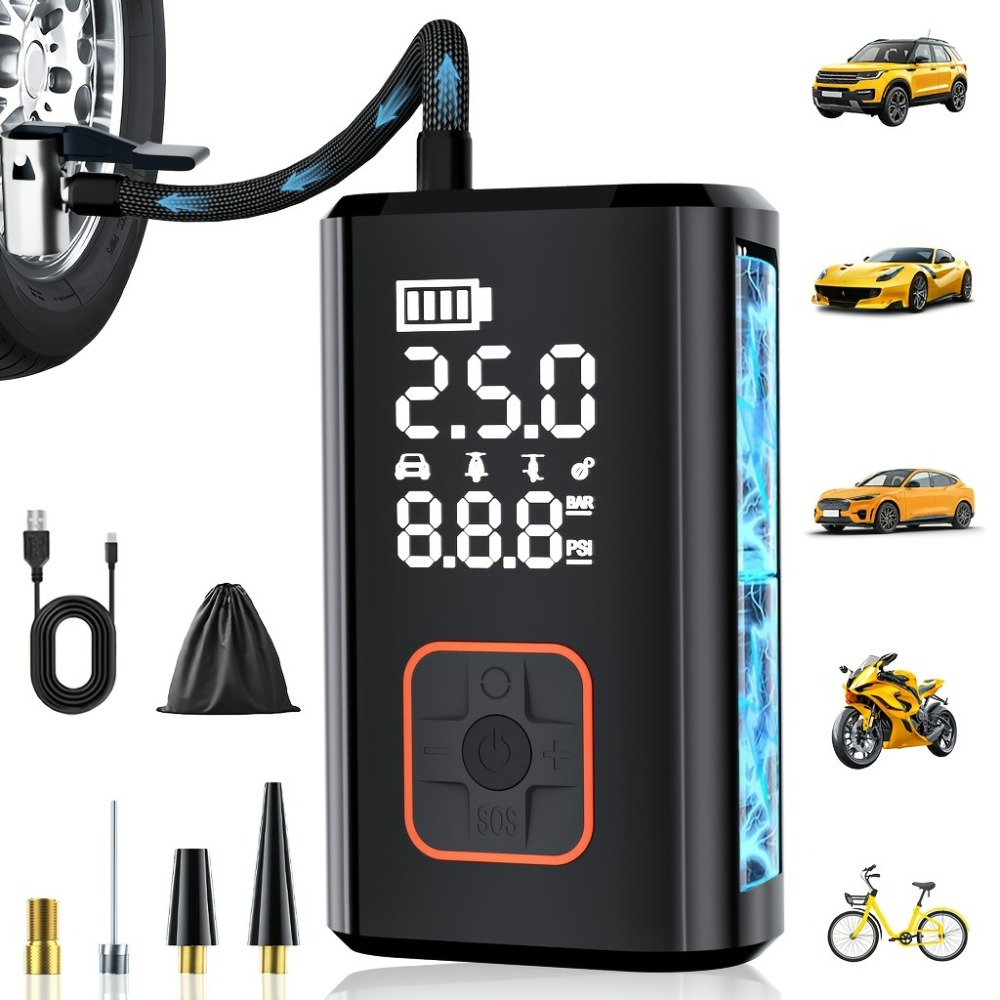 Car Portable Tire Inflator - Compressor de Ar Portátil Sem Fio,