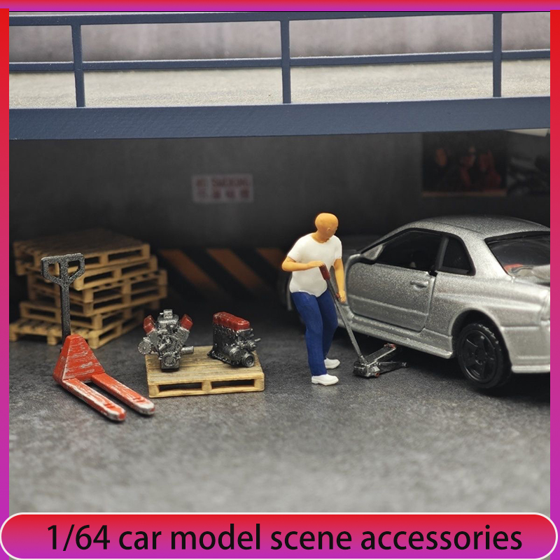 Car Accessories Shop - 1:64 decorações de cena de loja