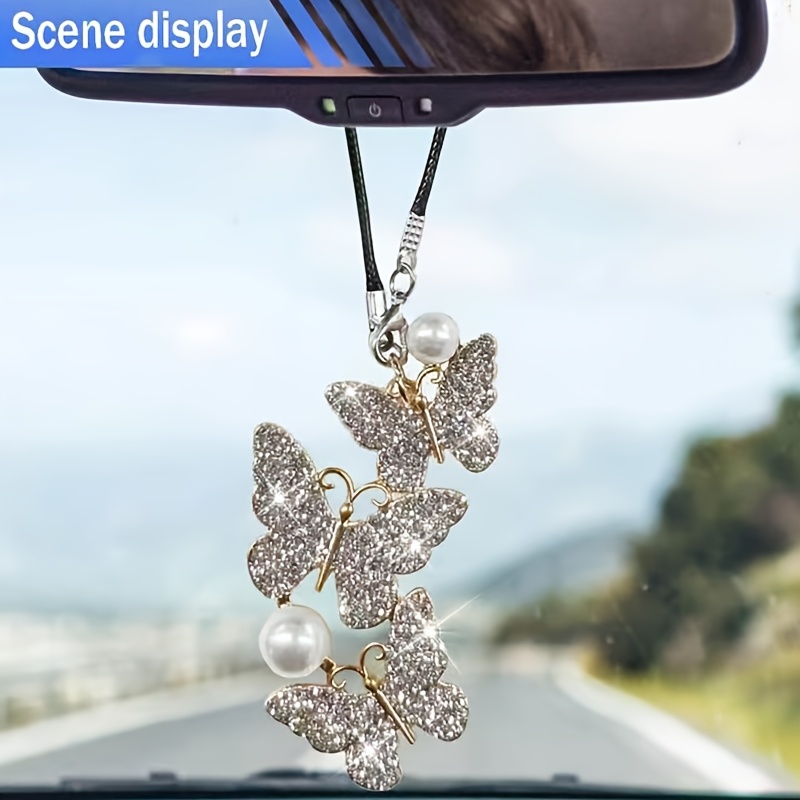 Car Accessories Evil Eye - Pingente Decorativo de Borboleta para Carro,