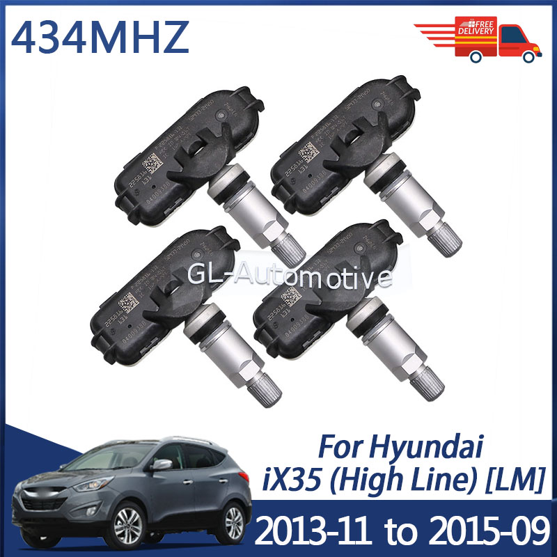 Tire Pressure Monitor - 4PCS 434MHZ TPMS Sensor de Monitoramento
