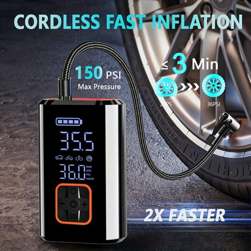 Compressor de Ar Portátil Sem  - Car Portable Tire Inflator avaliação e preço
