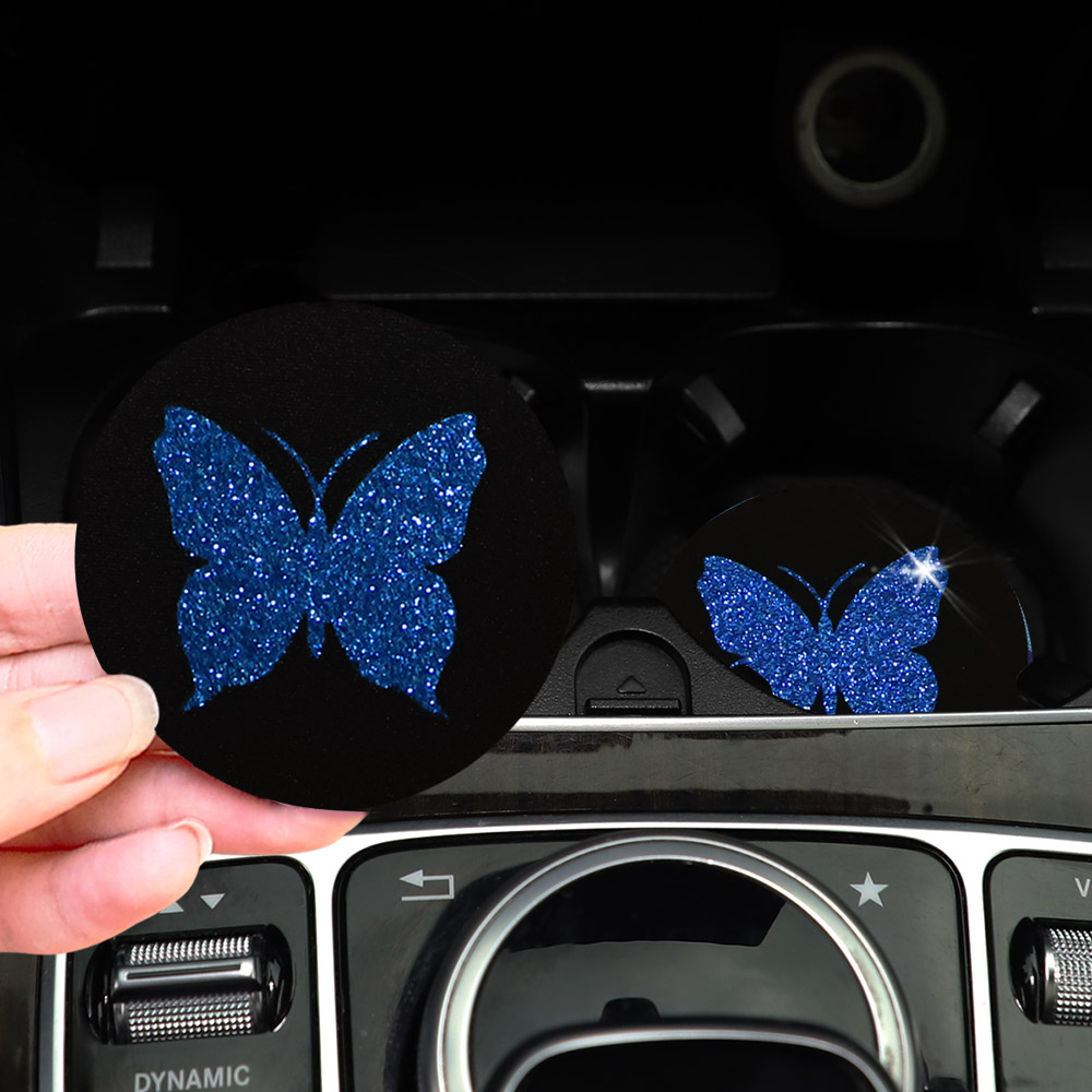 Pink Butterflies Glitter Light - Car Accessories For Women avaliação e preço